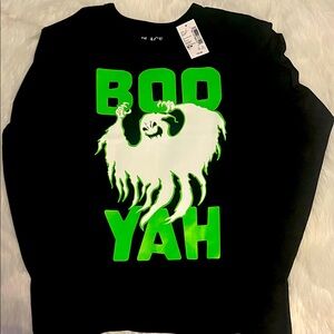 The Children's Place Black and Neon Green Boo Yah Shirt